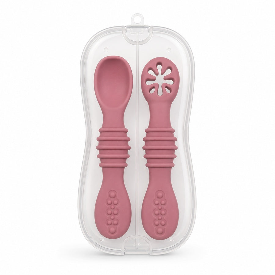 Set de cucharas de silicona para bebé color Terracota - imagen principal