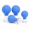 Set de 4 ventosas faciales y corporales color azul