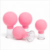 Set de 4 ventosas faciales y corporales color rosado
