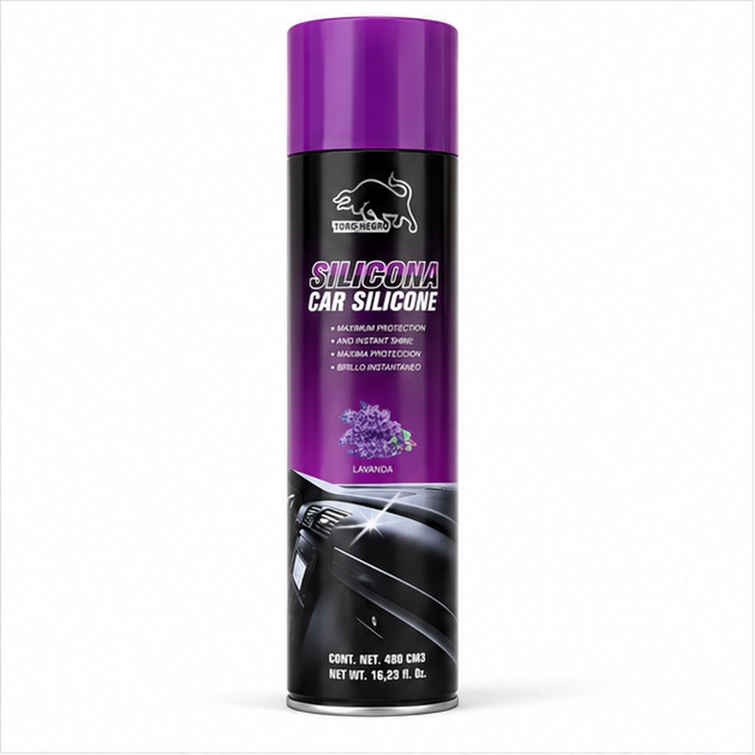 Silicona Automotriz Lavanda Toro Negro 480 cc
