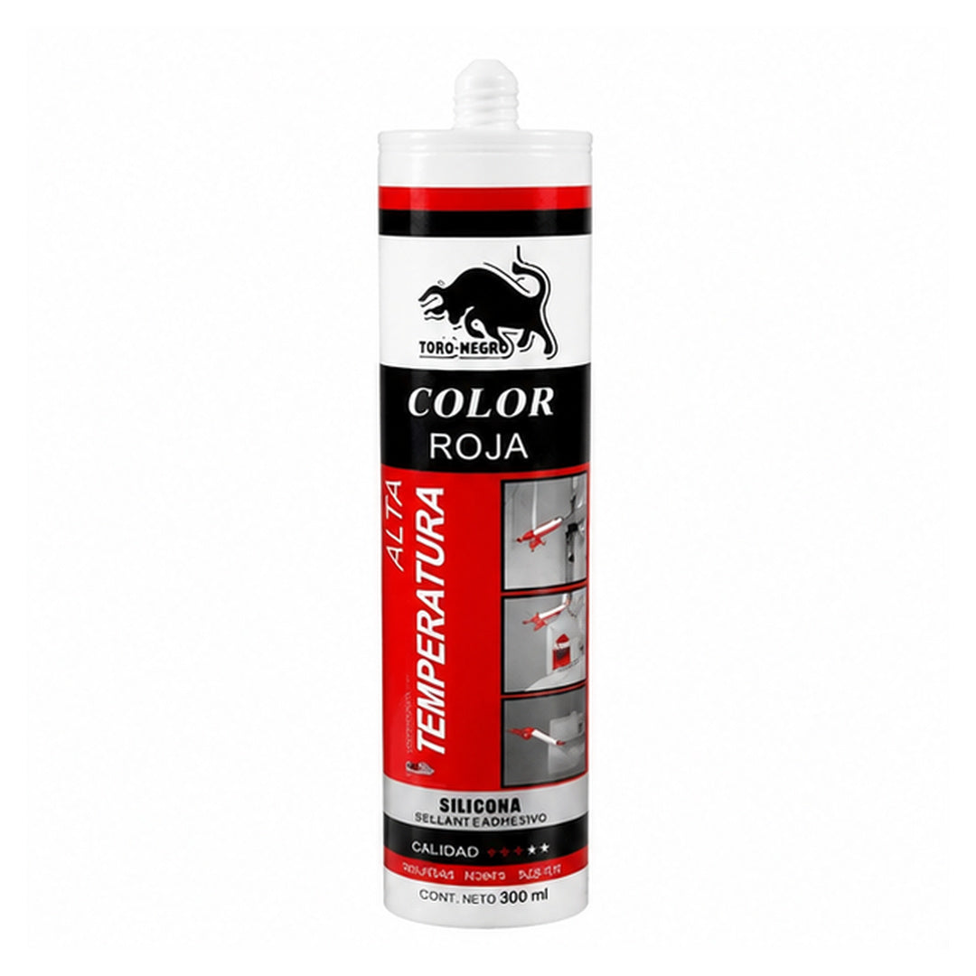 Silicona Roja Alta Temperatura 345º Color Rojo 300ml Sellante