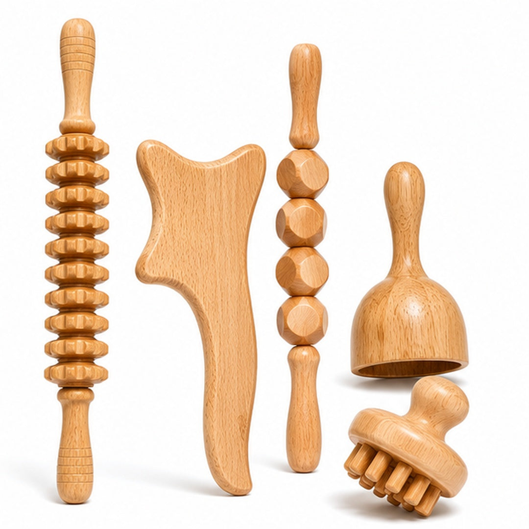 Kit de Maderoterapia y Masaje Corporal de 6 Piezas - detalle del producto
