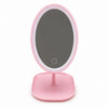 Espejo Con luz Led Recargable Ovalado Rosa