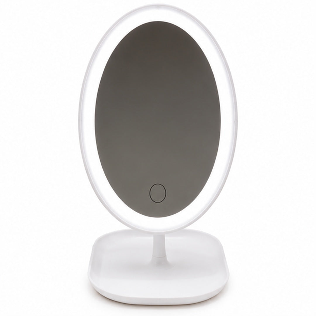 Espejo Con luz Led Recargable Ovalado Rosa - vista 6 del producto