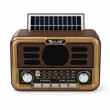 Radio Golon Super Bass a pila y carga solar marrón dorado - imagen principal