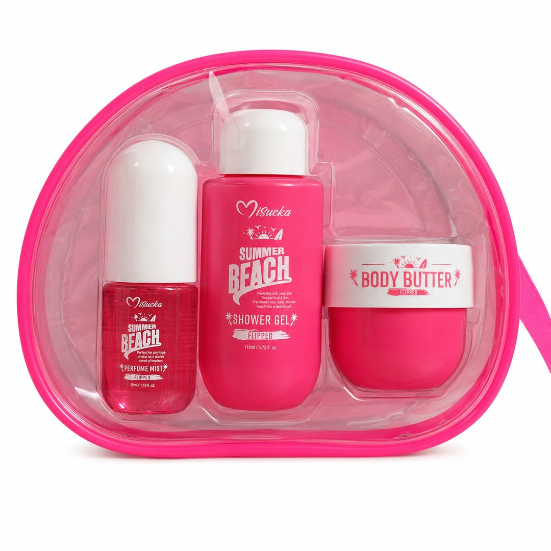 Set viajero Misucka Summer Beach color Fucsia