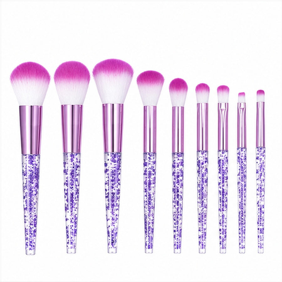 Set de 10 Brochas de maquillaje con Diseños de Brillos - imagen principal