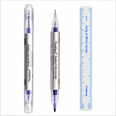 Lápiz Quirúrgico Marcador Estéril Violeta + Regla Microblading