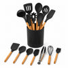 Set de utensilios de silicona 12 piezas color negro