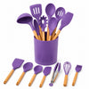 Set de utensilios de silicona 12 piezas color morado