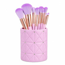 Set de 9 brochas de maquillaje Sweet Beauty con porta brochas lila - variante rosa