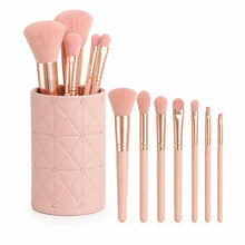 Set de 9 brochas de maquillaje Sweet Beauty con porta brochas lila - vista 6 del producto