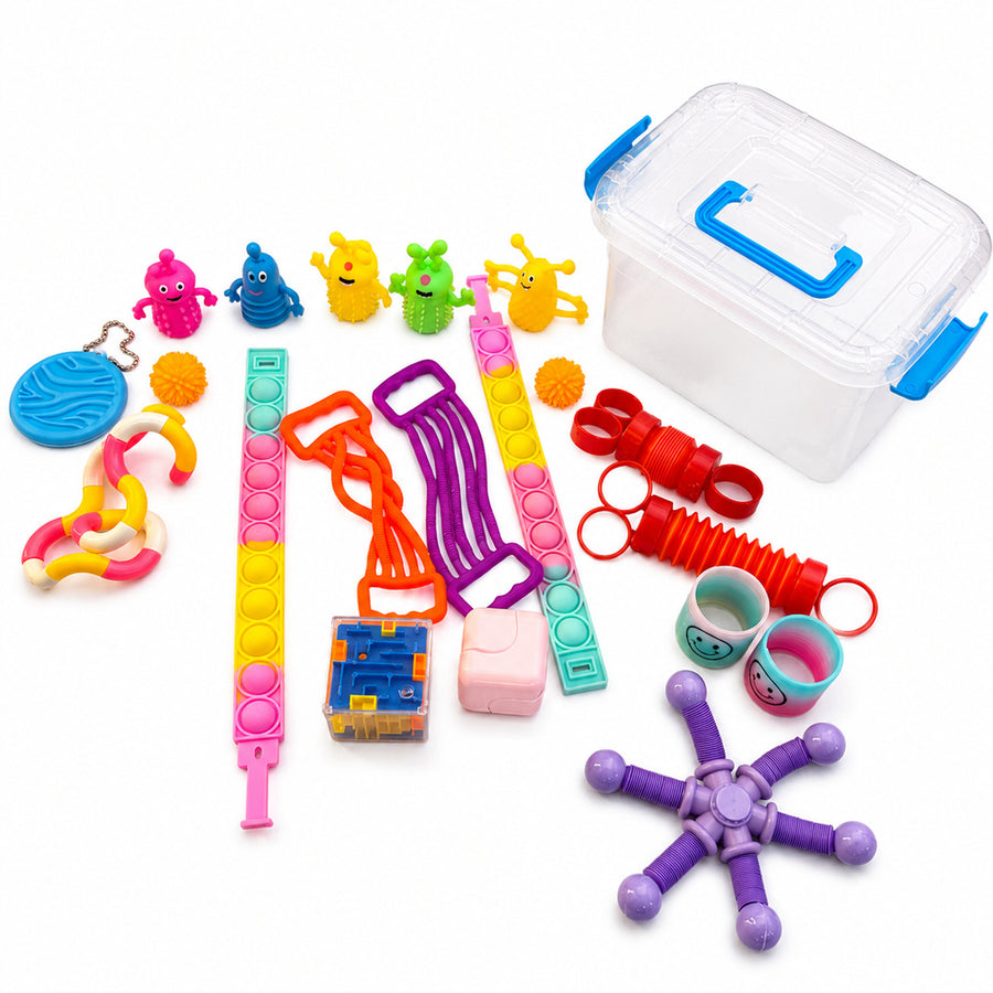 Kit de juguetes sensoriales 19 piezas plástico y goma - imagen principal