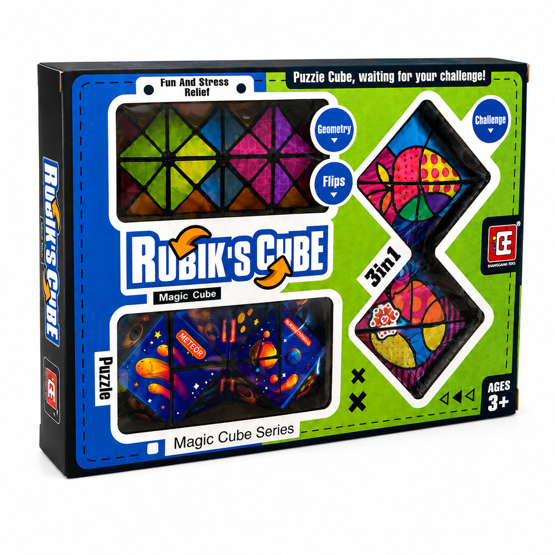 Set de cubos Rubik 3 en 1 Magic Cube Puzzle - detalle del producto