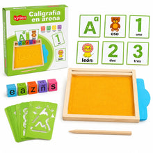 Juego de caligrafía en arena con base de madera - imagen principal