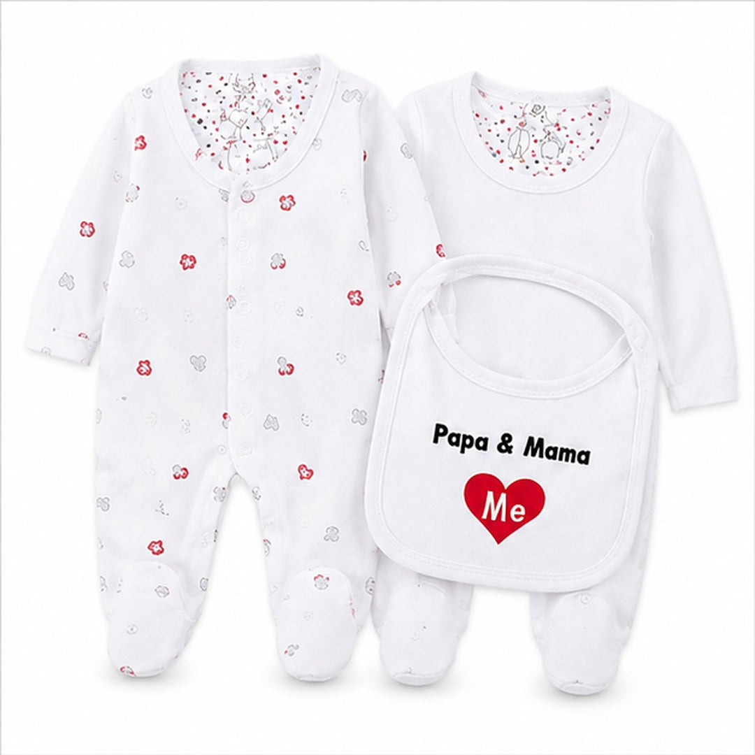 Set Ajuar Bebé 8 Piezas Algodón Blanco Mama Y Papa - detalle del producto