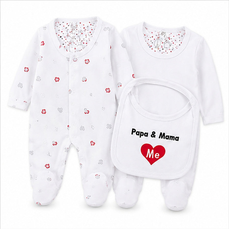 Set Ajuar Bebé 8 Piezas Algodón Blanco Mama Y Papa - detalle del producto