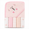 Set De Toalla Con Capucha Bebés Y Toallitas Multiuso Niñas
