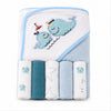 Set De Toalla Con Capucha Bebés Y Toallitas Multiuso Niños