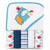 Set De Toalla Con Capucha Bebés Y Toallitas Multiuso Niños