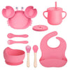 Set De Alimentación Silicona Antideslizante Para Bebés 10p