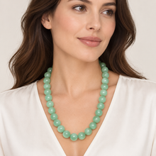 Collar De Piedra Natural Aventurina Verde Y Cuarzo Fortuna