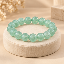 Pulsera De Piedra Natural Aventurina Verde Y Cuarzo Fortuna