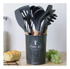 Set de Utensilios de Cocina de Silicona Con Mango de Madera
