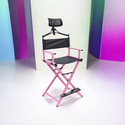 Silla De Maquillaje Profesional Plegable Color Rosa