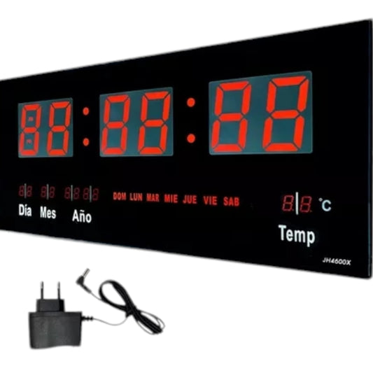 Reloj Digital De Pared Con Pantalla Led Modelo 3615 Estructura Negro