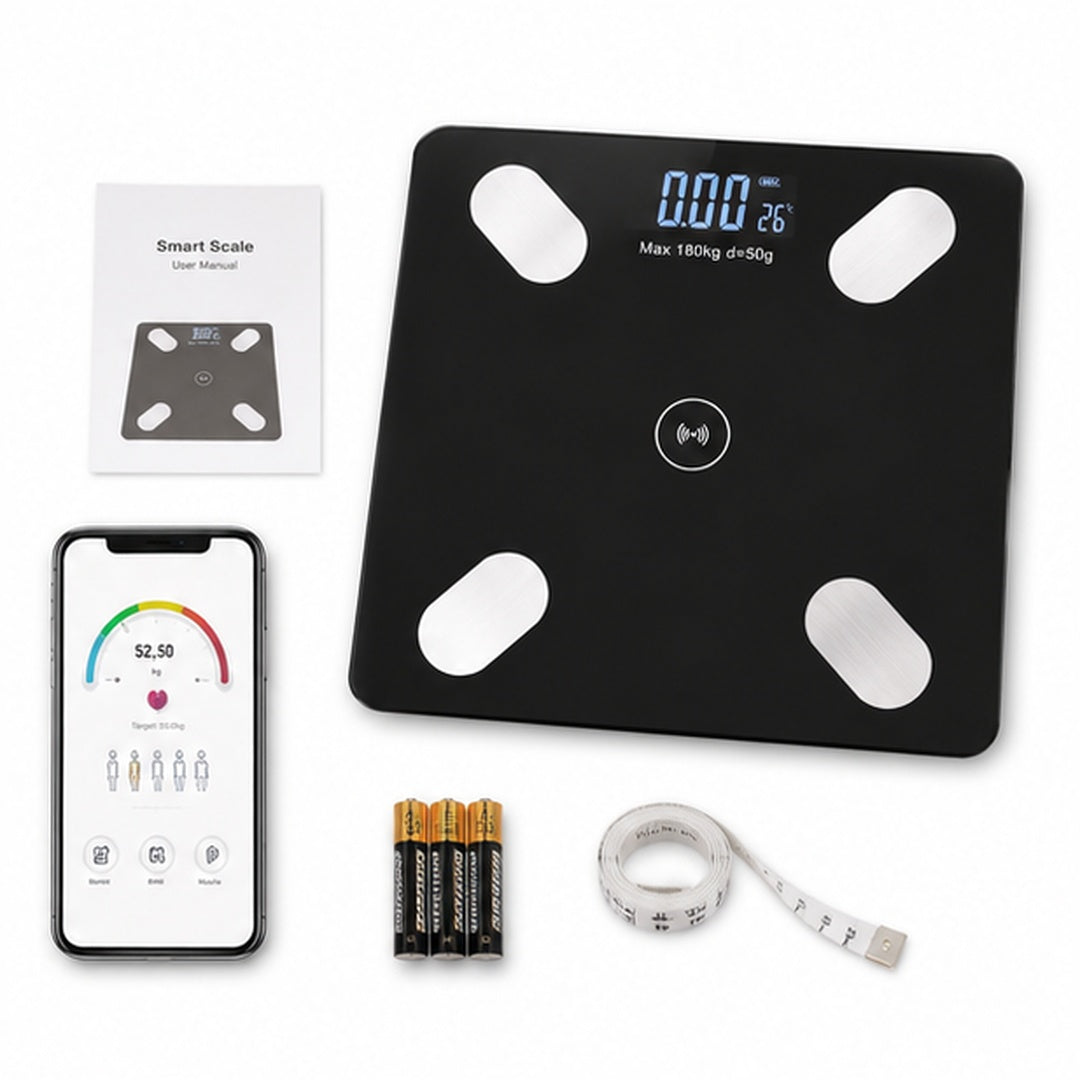 Báscula digital inteligente con Bluetooth color negro - detalle del producto