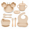 Set de alimentación bebé silicona 10 piezas color Beige