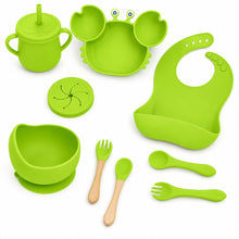 Set de alimentación bebé silicona 10 piezas color Verde Manzana - vista 3 del producto