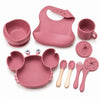 Set de alimentación bebé silicona 10 piezas color Terracota