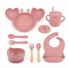 Set de alimentación bebé silicona 10 piezas color Rosa Vieja - vista 3 del producto