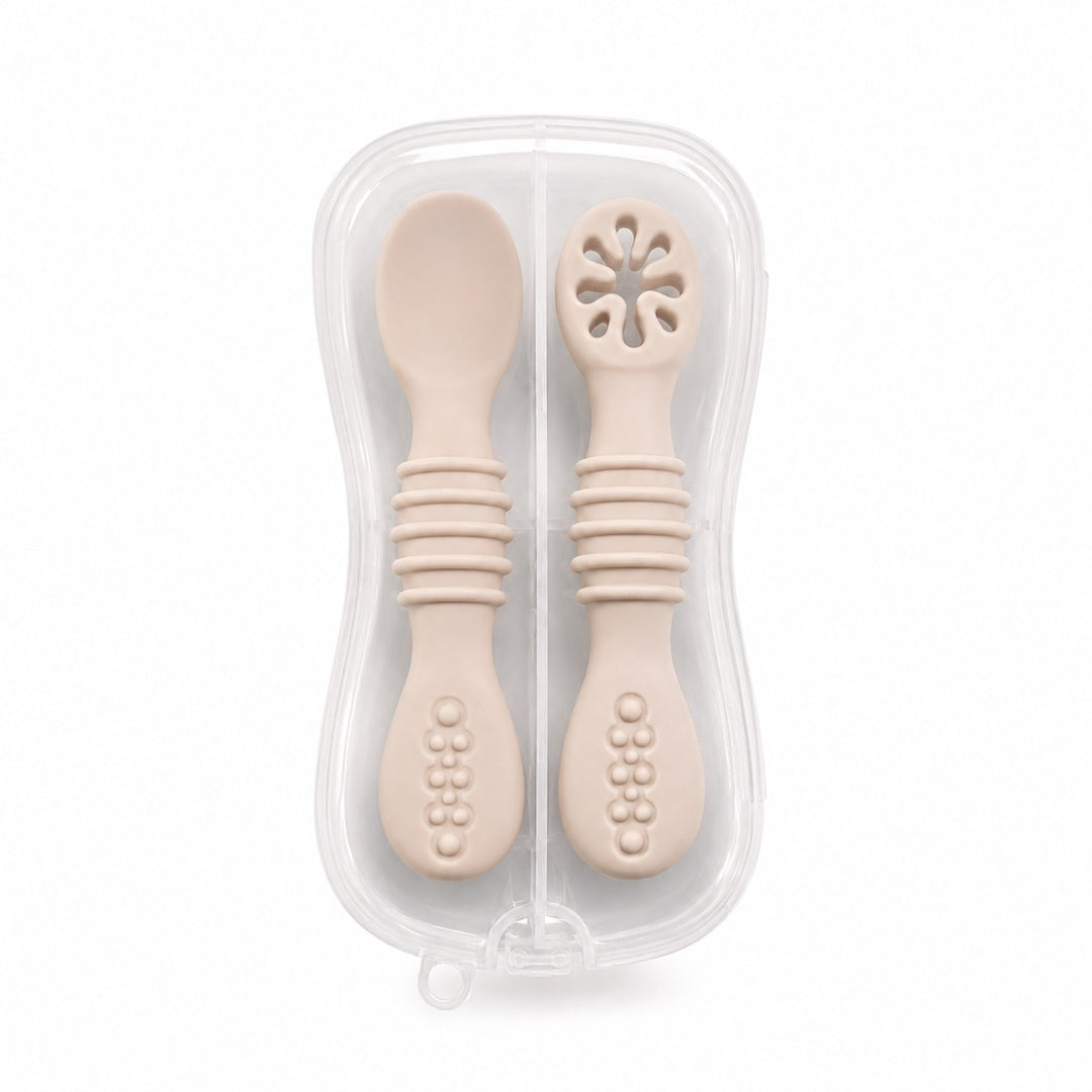 Set de cucharas de silicona para bebé color Beige - detalle del producto