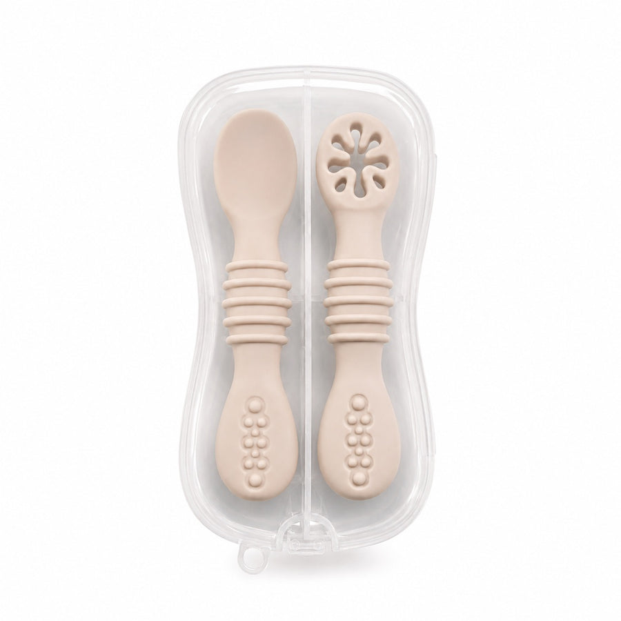Set de cucharas de silicona para bebé color Beige - detalle del producto