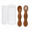 Set de cucharas de silicona para bebé color Marron