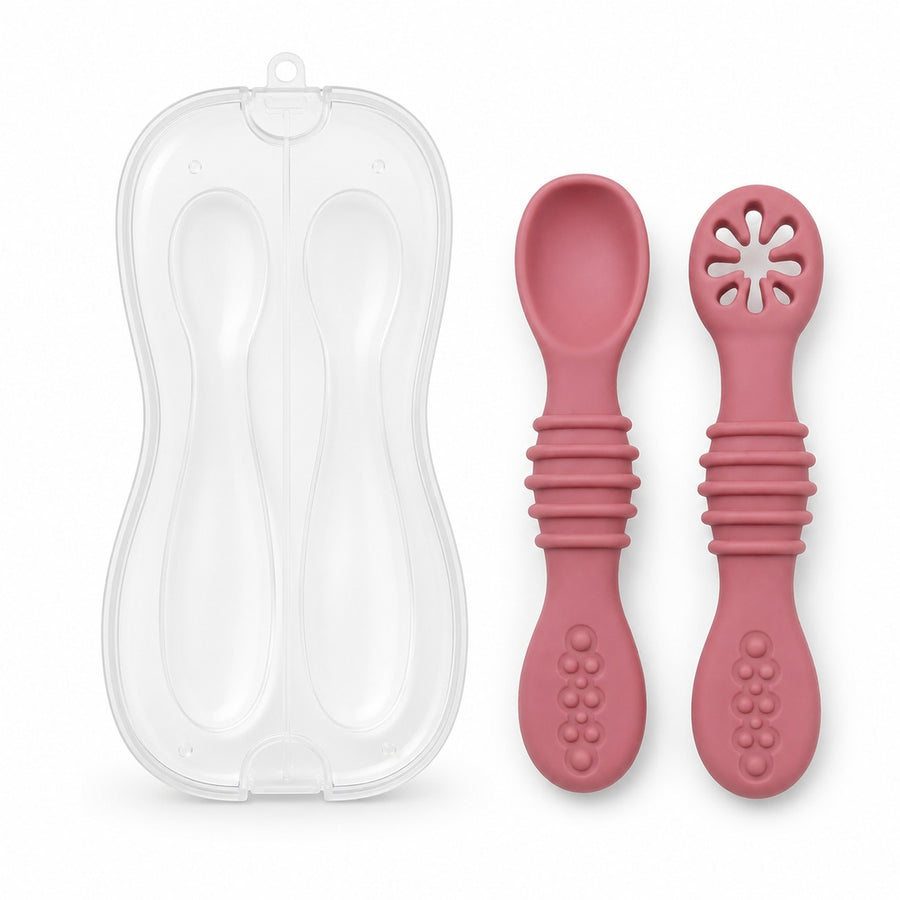Set de cucharas de silicona para bebé color Terracota - detalle del producto