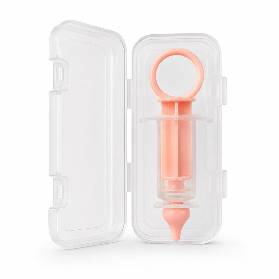 Aspirador nasal tipo jeringa color rosa - detalle del producto