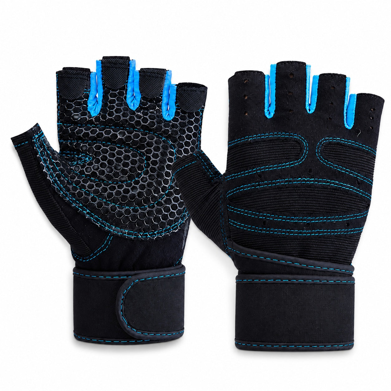 Guantes Entrenamiento Gym Pesas Antideslizantes - variante azul-1