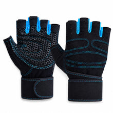 Guantes Entrenamiento Gym Pesas Antideslizantes - variante azul-1