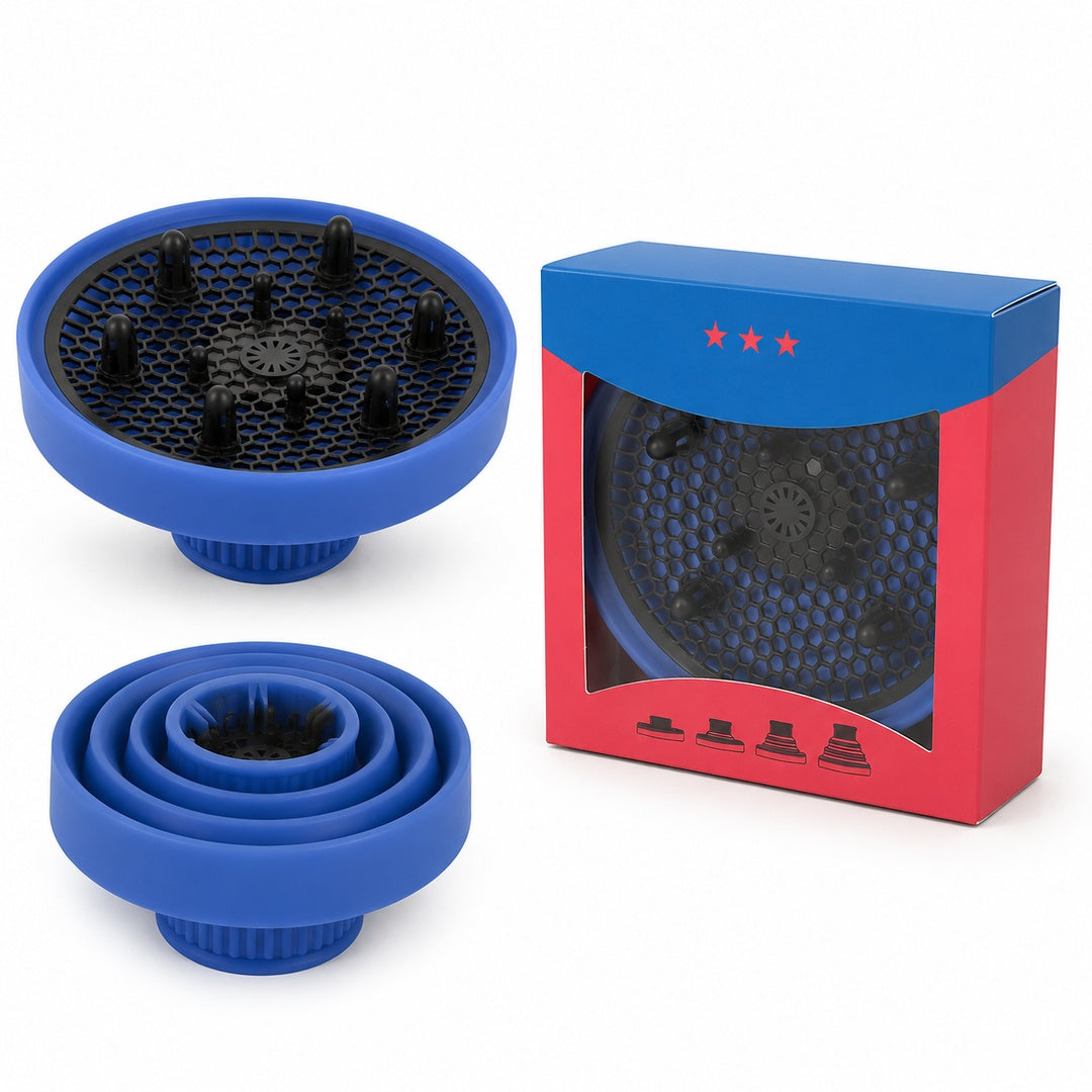 Difusor de silicona azul para secador de pelo - detalle del producto