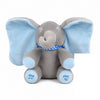 Peluche elefante musical con movimiento de orejas 30 cm color Azul