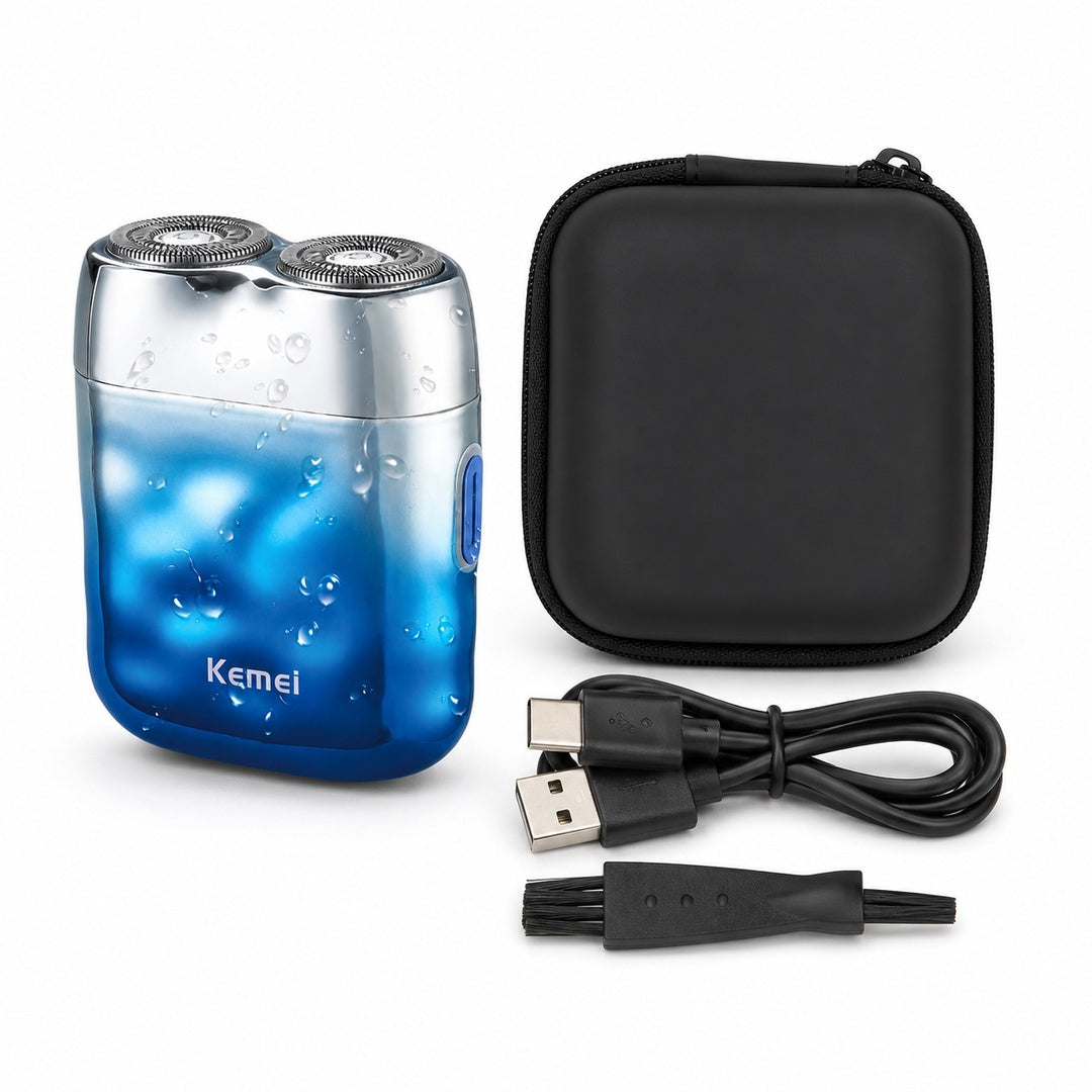 Afeitadora Recargable Kemei KM-C30 Aguamarina - detalle del producto