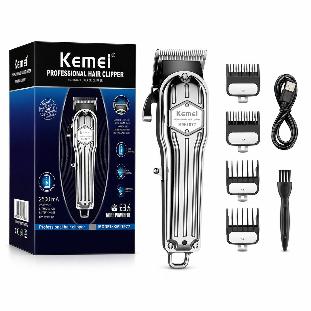 Cortadora de Pelo Kemei KM-1977 Plata 100V/240V - detalle del producto