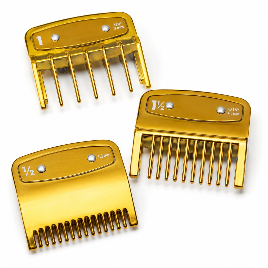 Pack de 3 Peines Para Corte Color Dorado