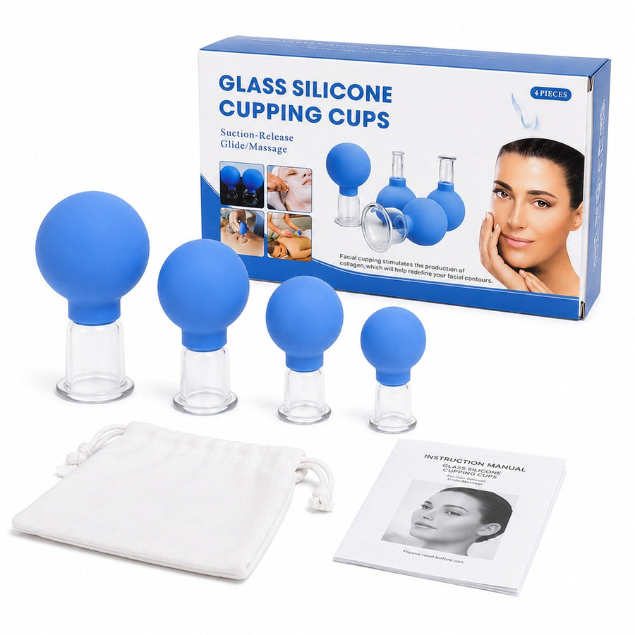 Set de 4 ventosas faciales y corporales color azul - detalle del producto