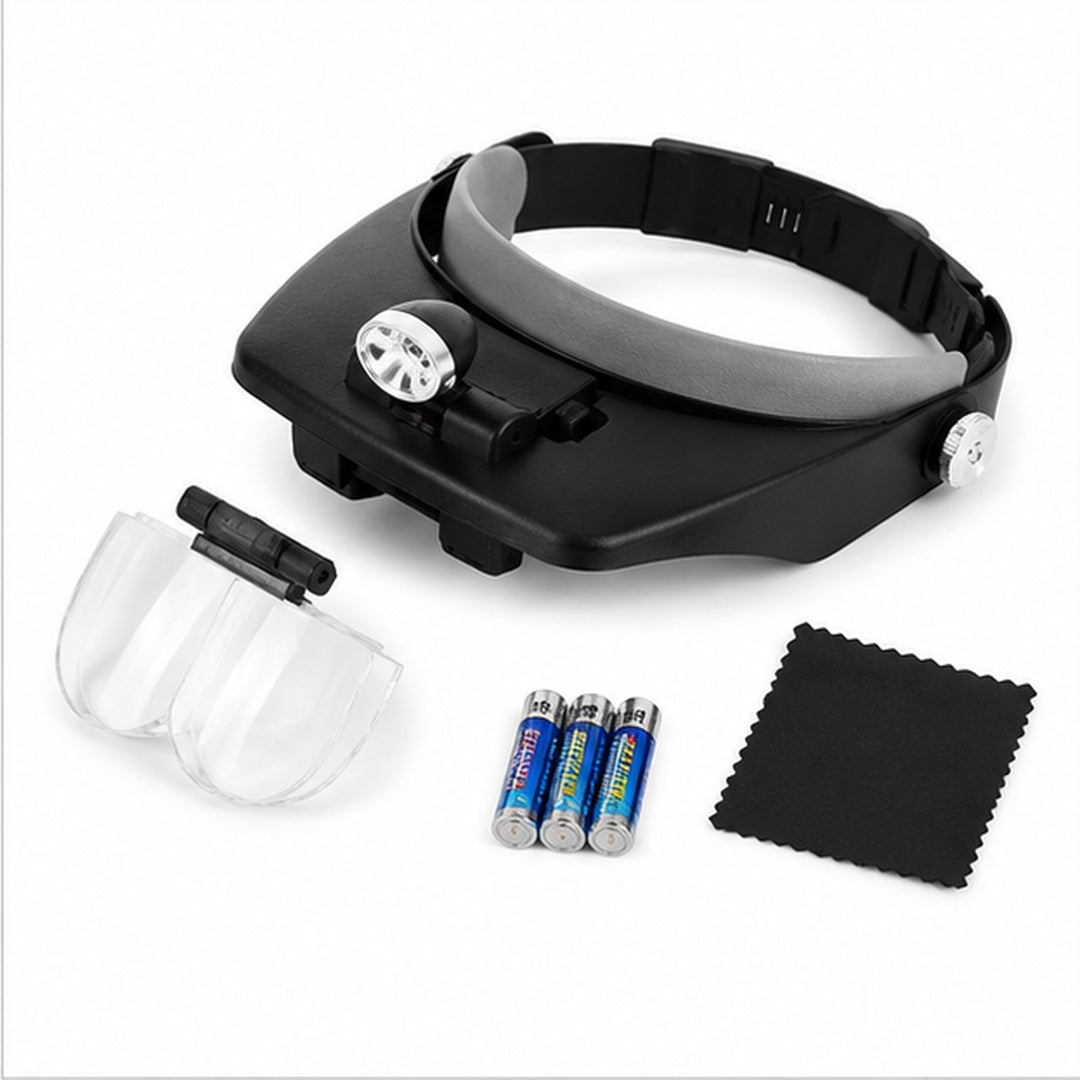 Lente lupa con vicera y luz led mod MG81001-A Negro - detalle del producto