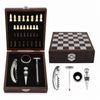 Set de vino con tablero de ajedrez y accesorios